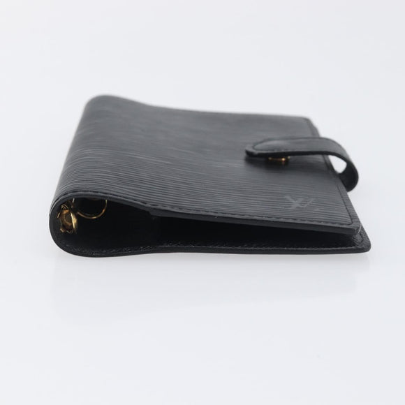 LOUIS VUITTON Epi Agenda PM Day Planner Cover Black R20052 LV Auth 198564A