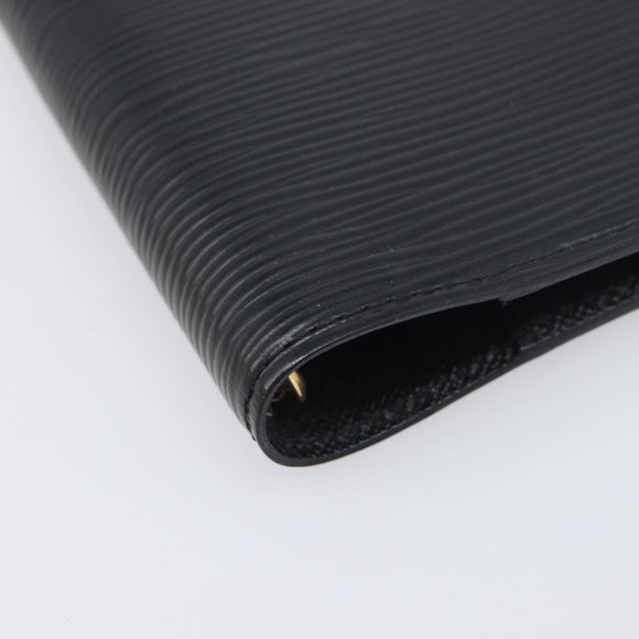 LOUIS VUITTON Epi Agenda PM Day Planner Cover Black R20052 LV Auth 198564A