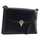 CELINE Shoulder Bag Leather Black Gold Auth 198571-1
