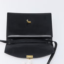 CELINE Shoulder Bag Leather Black Gold Auth 198571-15