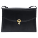 CELINE Shoulder Bag Leather Black Gold Auth 198571-2