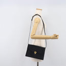 CELINE Shoulder Bag Leather Black Gold Auth 198571-24