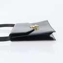 CELINE Shoulder Bag Leather Black Gold Auth 198571-5