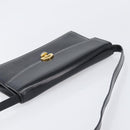 CELINE Shoulder Bag Leather Black Gold Auth 198571-6