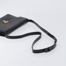 CELINE Shoulder Bag Leather Black Gold Auth 198571-7