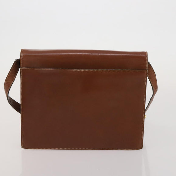 CELINE Macadam Canvas Shoulder Bag PVC Leather 3 Set Brown Beige Auth 198572
