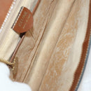CELINE Macadam Canvas Shoulder Bag PVC Leather 3 Set Brown Beige Auth 198572-16