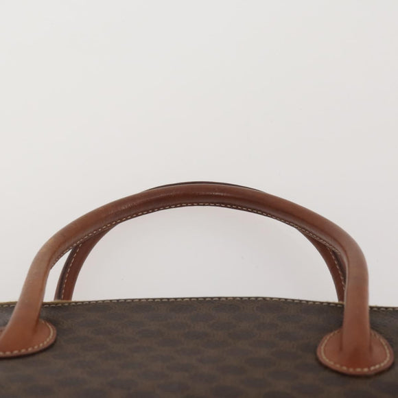 CELINE Macadam Canvas Shoulder Bag PVC Leather 3 Set Brown Beige Auth 198572