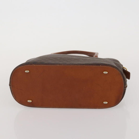CELINE Macadam Canvas Shoulder Bag PVC Leather 3 Set Brown Beige Auth 198572