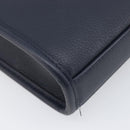 Christian Dior North South Hand Bag Leather 2way Navy Silver Auth 198600M-15