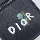 Christian Dior North South Hand Bag Leather 2way Navy Silver Auth 198600M-16