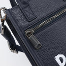 Christian Dior North South Hand Bag Leather 2way Navy Silver Auth 198600M-17