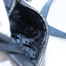 Christian Dior North South Hand Bag Leather 2way Navy Silver Auth 198600M-23