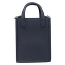 Christian Dior North South Hand Bag Leather 2way Navy Silver Auth 198600M-3