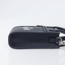 Christian Dior North South Hand Bag Leather 2way Navy Silver Auth 198600M-4