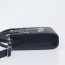 Christian Dior North South Hand Bag Leather 2way Navy Silver Auth 198600M-5