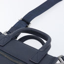 Christian Dior North South Hand Bag Leather 2way Navy Silver Auth 198600M-8