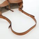 LOEWE Hammock Small Hand Bag Canvas Leather 2way Beige Silver Auth 198601M-8