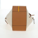 LOEWE Hammock Small Hand Bag Canvas Leather 2way Beige Silver Auth 198601M-6