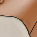 LOEWE Hammock Small Hand Bag Canvas Leather 2way Beige Silver Auth 198601M-20