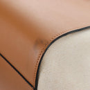 LOEWE Hammock Small Hand Bag Canvas Leather 2way Beige Silver Auth 198601M-21