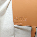 LOEWE Hammock Small Hand Bag Canvas Leather 2way Beige Silver Auth 198601M-26