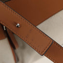 LOEWE Hammock Small Hand Bag Canvas Leather 2way Beige Silver Auth 198601M-9