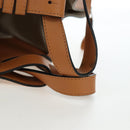 LOEWE Hammock Small Hand Bag Canvas Leather 2way Beige Silver Auth 198601M-7