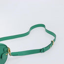 PRADA Hand Bag Safiano Leather 2way Green Gold Auth 198602SAV-10