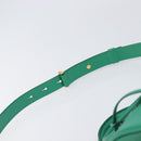 PRADA Hand Bag Safiano Leather 2way Green Gold Auth 198602SAV-11