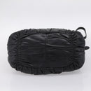 PRADA Nappa Goful Hand Bag Leather 2way Black Gold BN1407 Auth 198604A-11