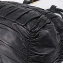 PRADA Nappa Goful Hand Bag Leather 2way Black Gold BN1407 Auth 198604A-12