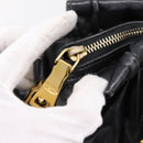 PRADA Nappa Goful Hand Bag Leather 2way Black Gold BN1407 Auth 198604A-18