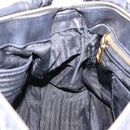 PRADA Nappa Goful Hand Bag Leather 2way Black Gold BN1407 Auth 198604A-22