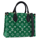LOUIS VUITTON Monogram Jacquard Velvet On the Go PM Green M46216 Auth 198605M-1