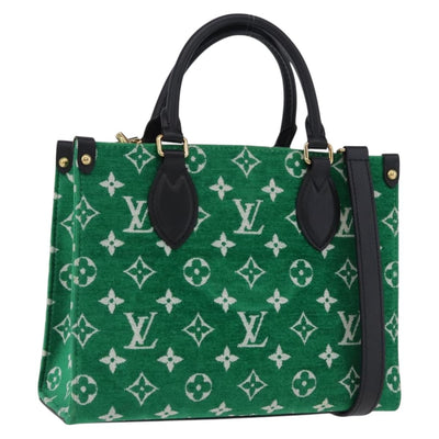 LOUIS VUITTON Monogram Jacquard Velvet On the Go PM Green M46216 Auth 198605M
