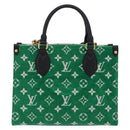 LOUIS VUITTON Monogram Jacquard Velvet On the Go PM Green M46216 Auth 198605M-2