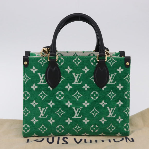 LOUIS VUITTON Monogram Jacquard Velvet On the Go PM Green M46216 Auth 198605M