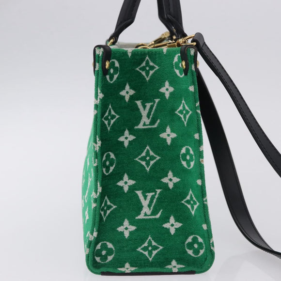 LOUIS VUITTON Monogram Jacquard Velvet On the Go PM Green M46216 Auth 198605M