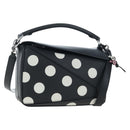 LOEWE Puzzle 10 Puzzle Bag Small Leather 2way Black Silver Auth 198606SM-1