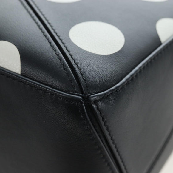 LOEWE Puzzle 10 Puzzle Bag Small Leather 2way Black Silver Auth 198606SM