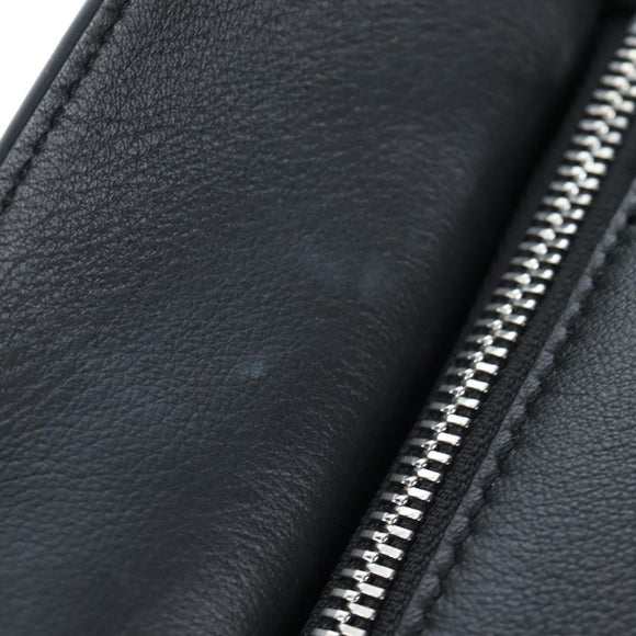 LOEWE Puzzle 10 Puzzle Bag Small Leather 2way Black Silver Auth 198606SM
