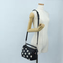 LOEWE Puzzle 10 Puzzle Bag Small Leather 2way Black Silver Auth 198606SM-28