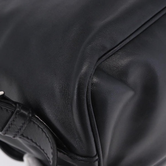 PRADA Backpack Leather Black Silver 1BZ677 Auth 198608V