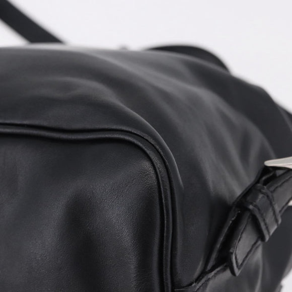 PRADA Backpack Leather Black Silver 1BZ677 Auth 198608V