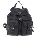 PRADA Backpack Leather Black Silver 1BZ677 Auth 198608V-13