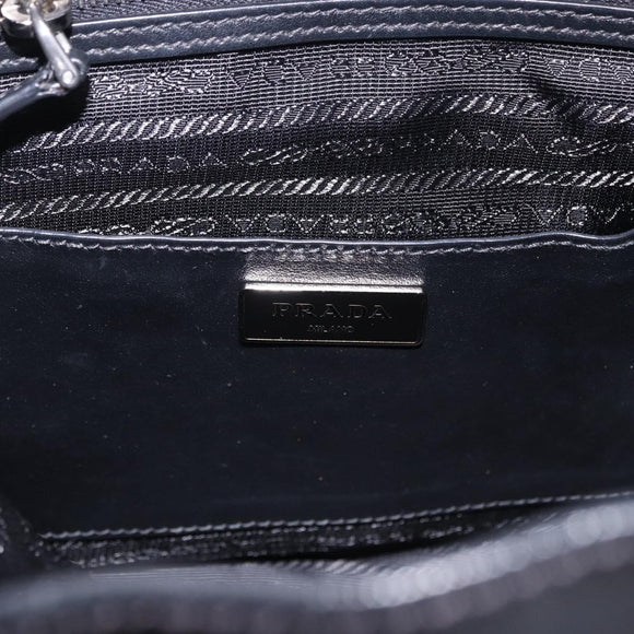 PRADA Backpack Leather Black Silver 1BZ677 Auth 198608V