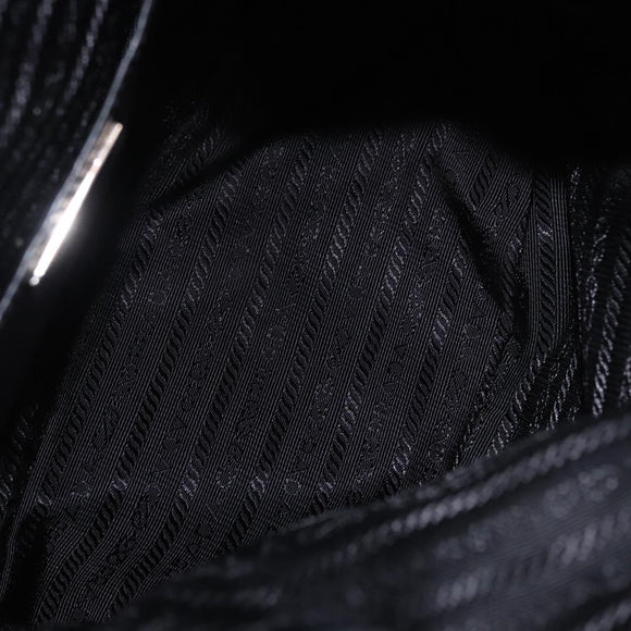 PRADA Backpack Leather Black Silver 1BZ677 Auth 198608V