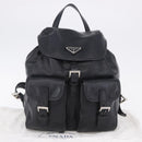 PRADA Backpack Leather Black Silver 1BZ677 Auth 198608V-12