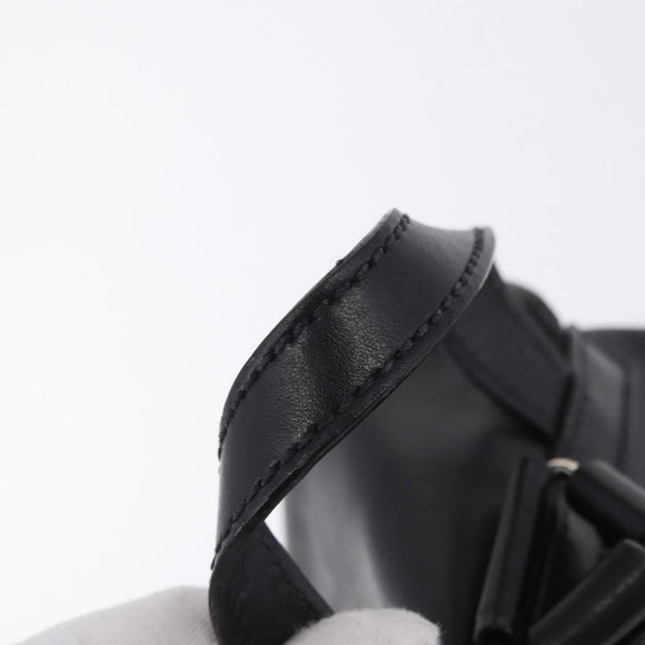 PRADA Backpack Leather Black Silver 1BZ677 Auth 198608V
